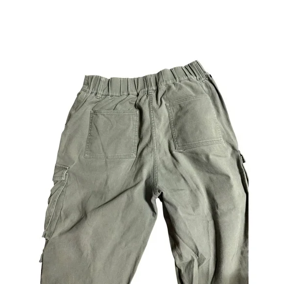Oak + Fort Green High Waisted Multi Pocket Cargo Pants Cropped Joggers S Medium - Picture 6 of 12